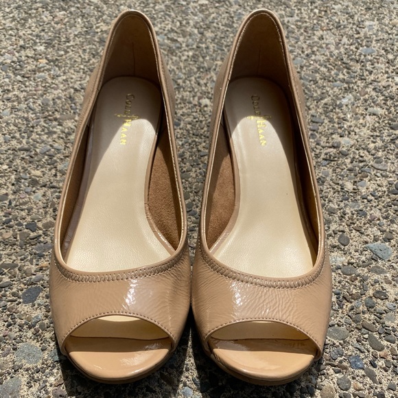 cole haan peep toe wedge